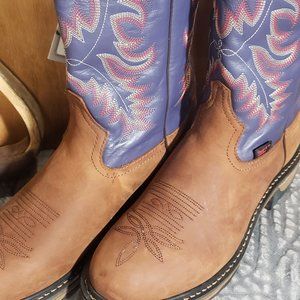 Cowboy Boots Mens Tony Lama Work Boots Brown/blue size 10 C
